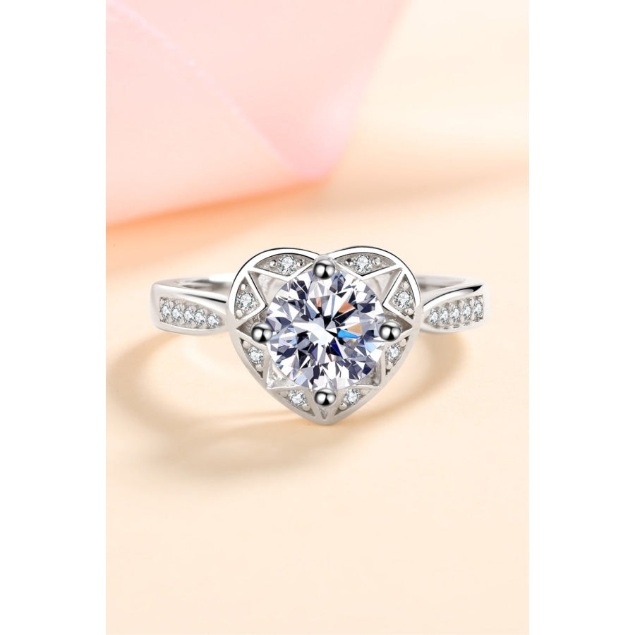 Moissanite Heart Ring