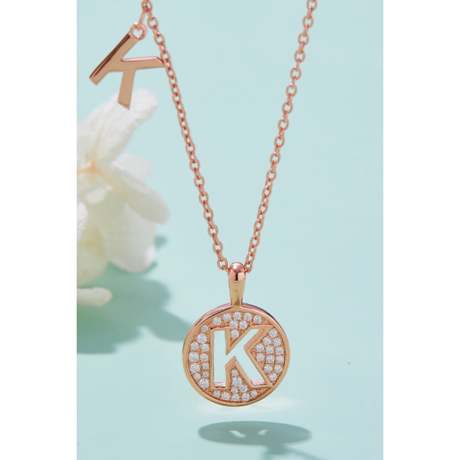 Moissanite K to T Pendant Necklace K / One Size