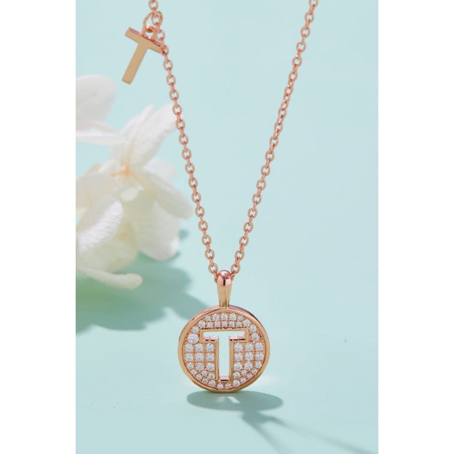 Moissanite K to T Pendant Necklace T / One Size