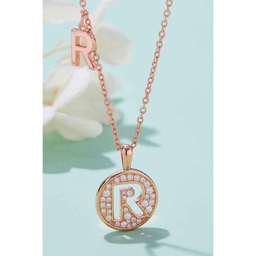 Moissanite K to T Pendant Necklace R / One Size