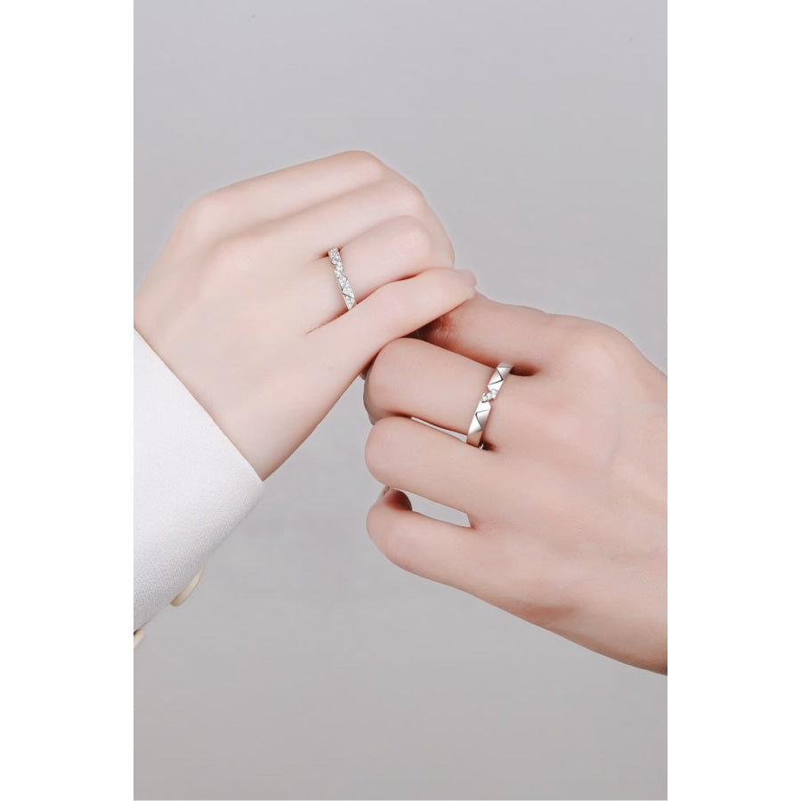 Moissanite Minimalist Rhodium-Plated Ring