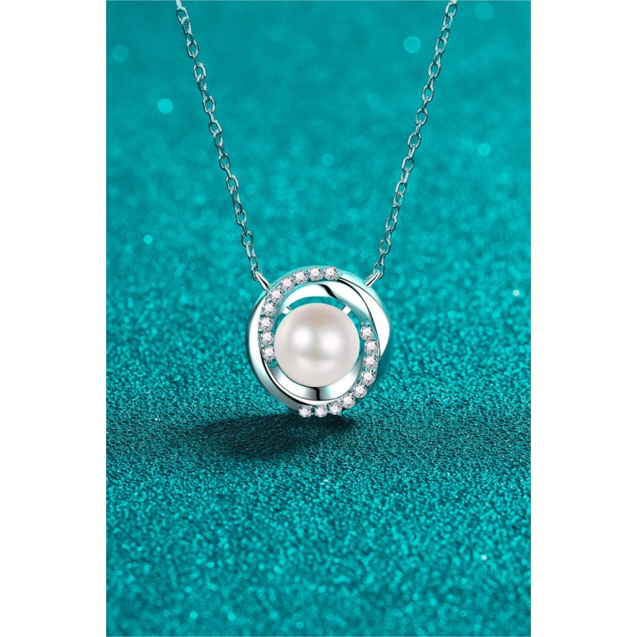 Moissanite Pearl Rhodium-Plated Necklace Silver / One Size