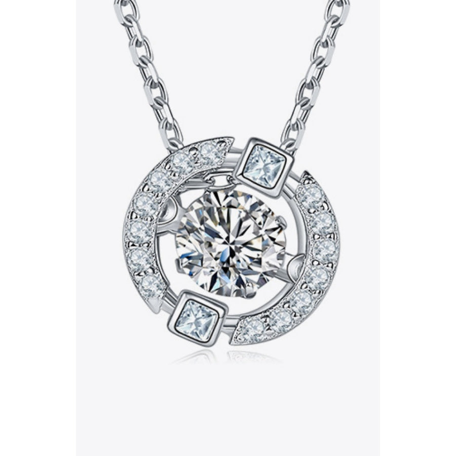 Moissanite Pendant Chain-Link Necklace Silver / One Size