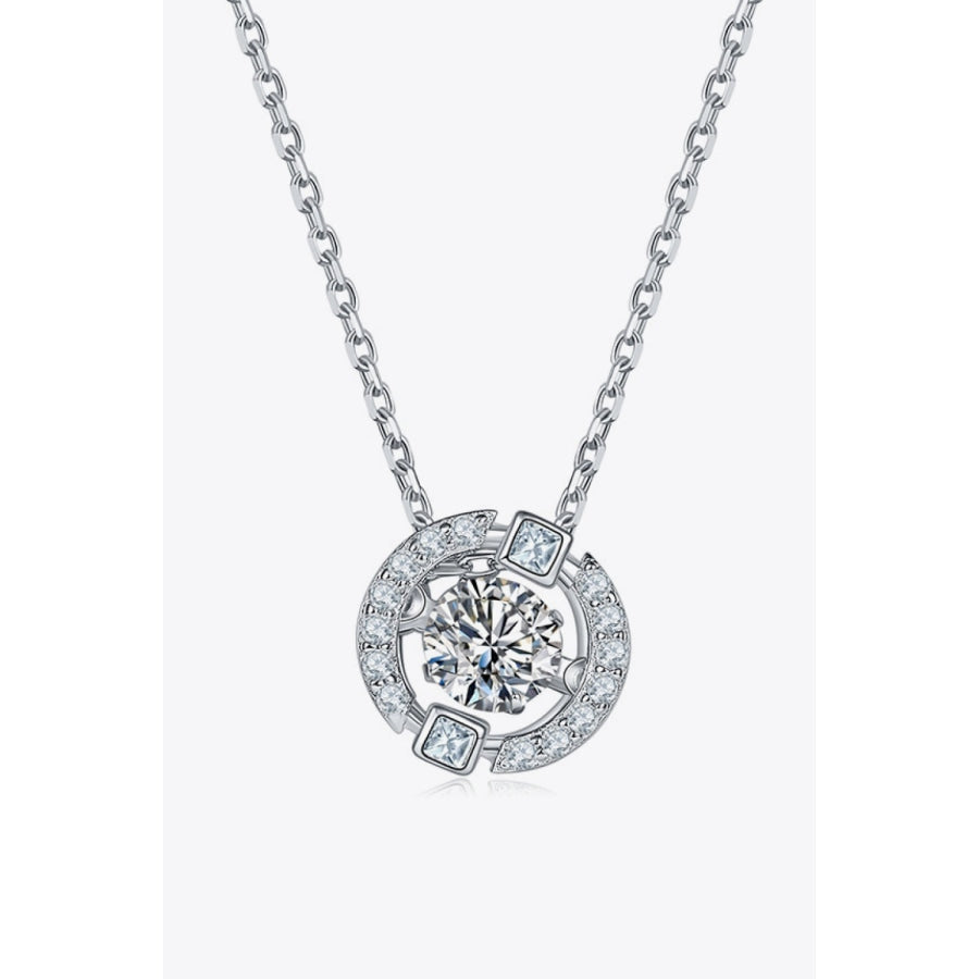 Moissanite Pendant Chain-Link Necklace Silver / One Size