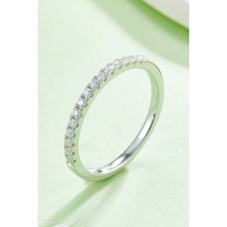 Moissanite Platinum-Plated Half-Eternity Ring Silver / 4.5