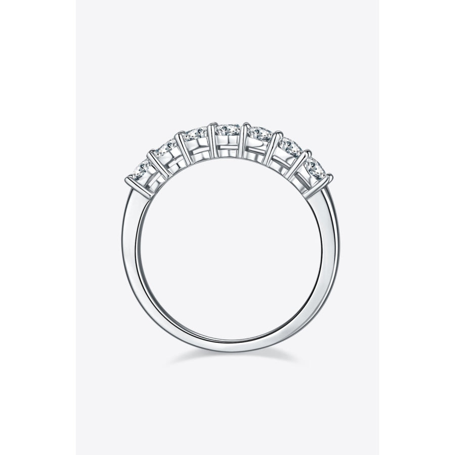 Moissanite Platinum-Plated Half-Eternity Ring