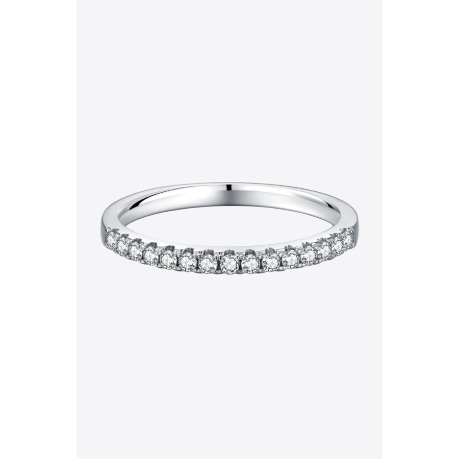 Moissanite Platinum-Plated Half-Eternity Ring