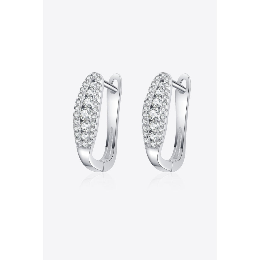 Moissanite Rhodium-Plated Earrings Silver / One Size
