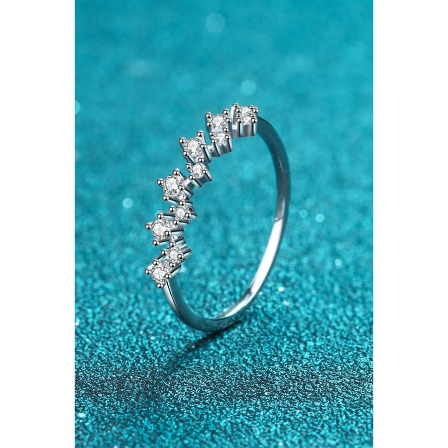 Moissanite Rhodium-Plated Half-Eternity Ring