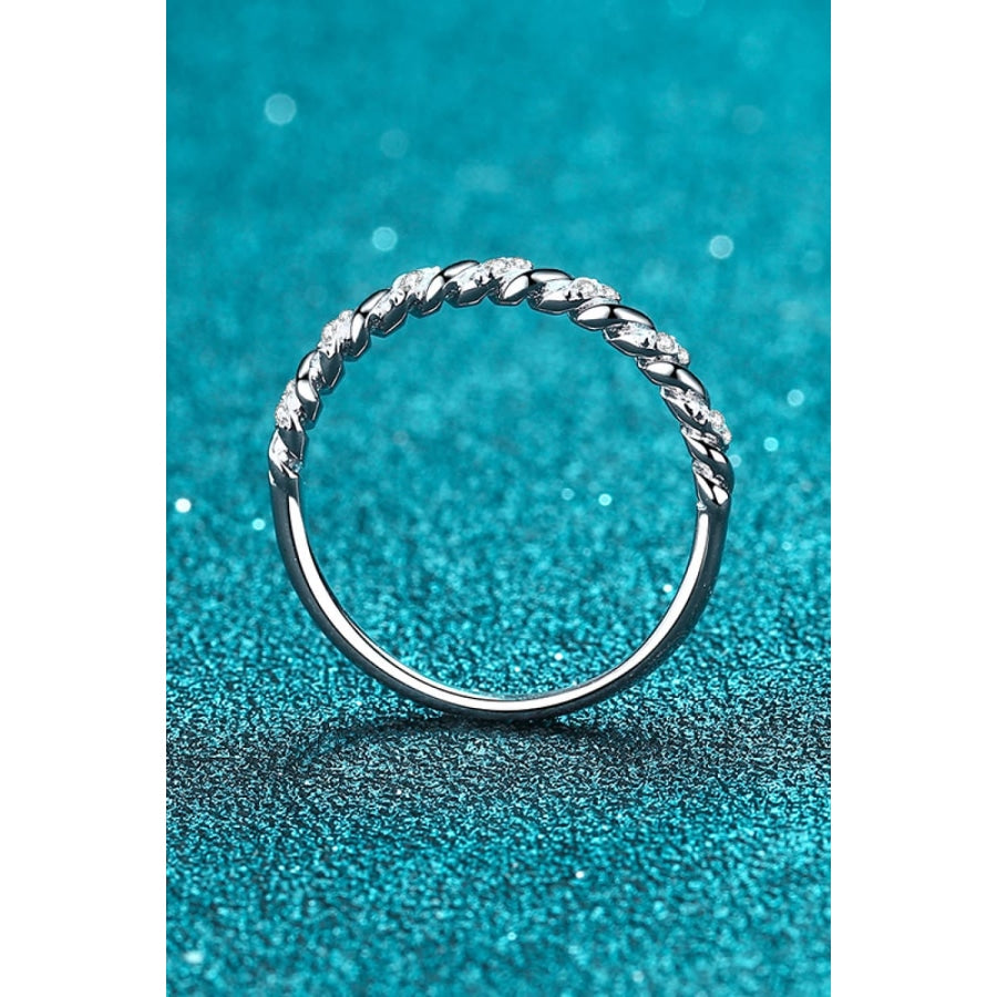 Moissanite Rhodium-Plated Half-Eternity Ring