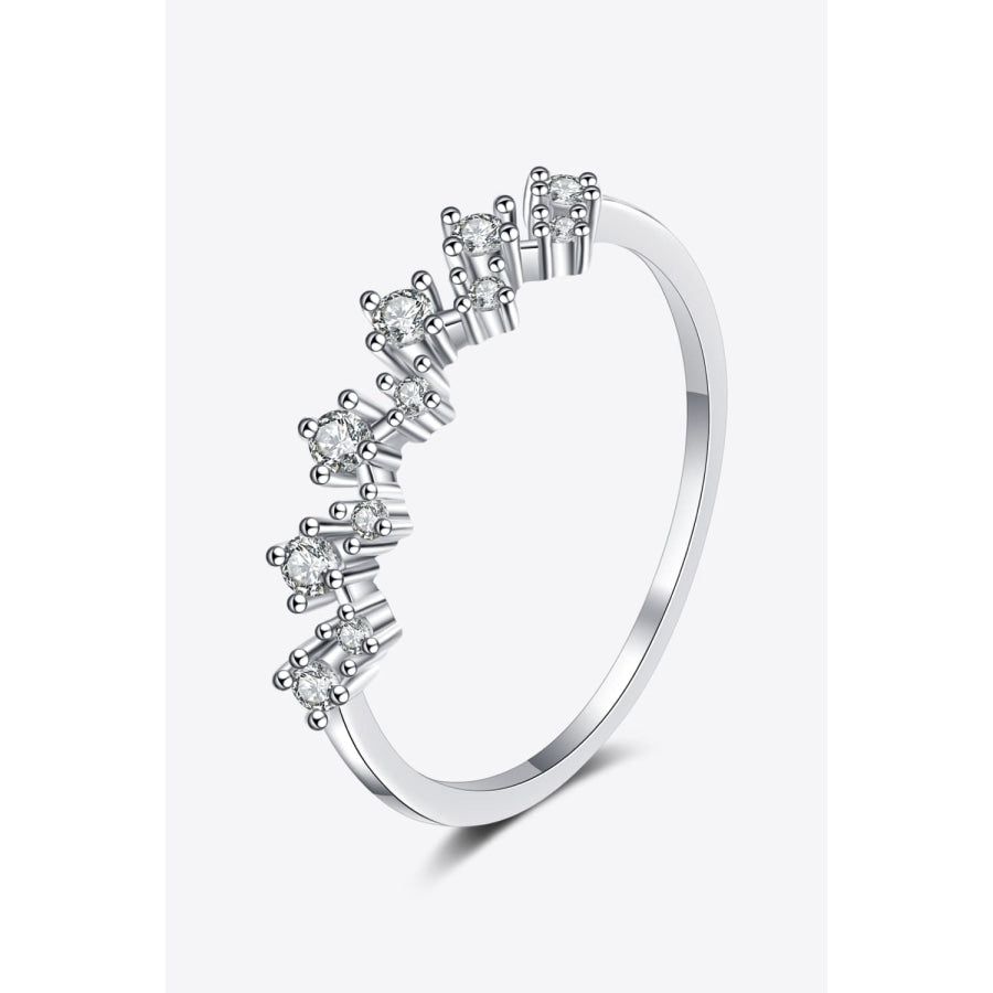 Moissanite Rhodium-Plated Half-Eternity Ring