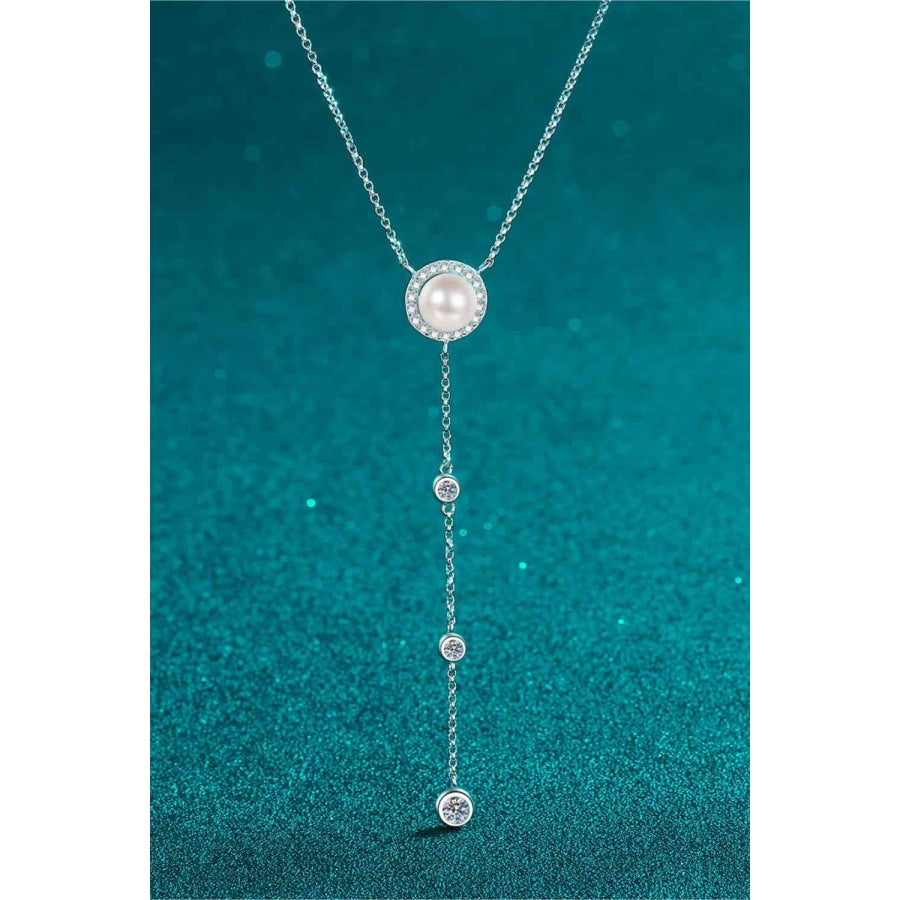 Moissanite Rhodium-Plated Necklace Silver / One Size Clothing