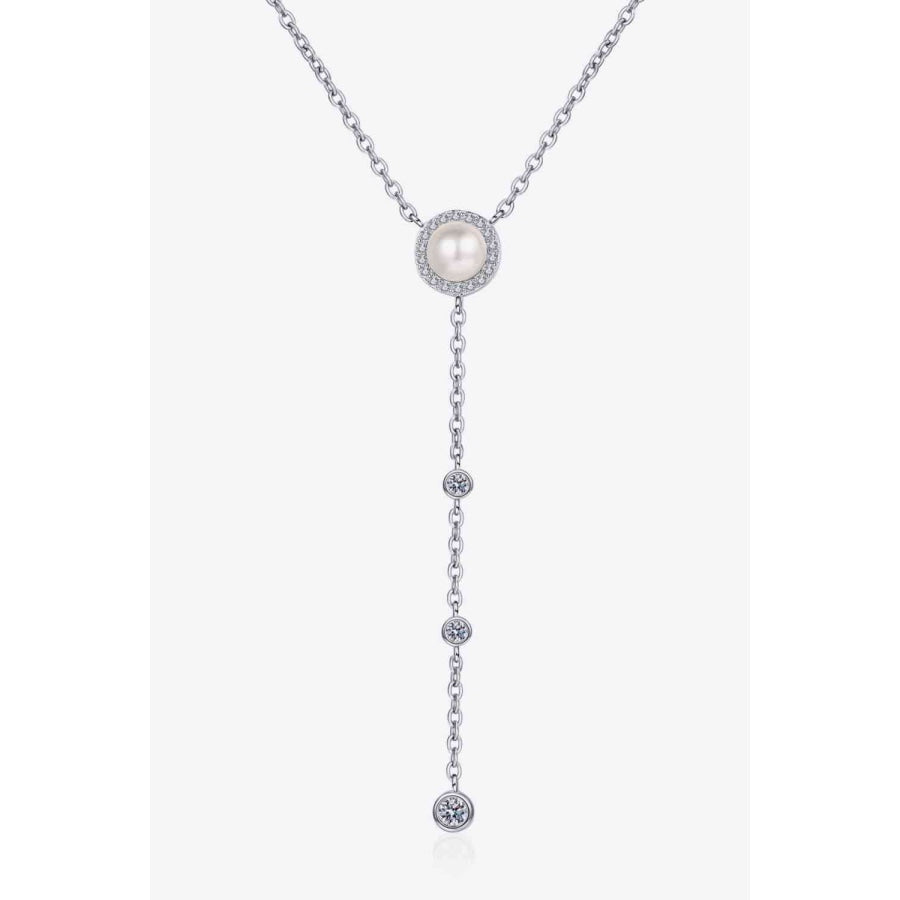 Moissanite Rhodium-Plated Necklace Silver / One Size Clothing