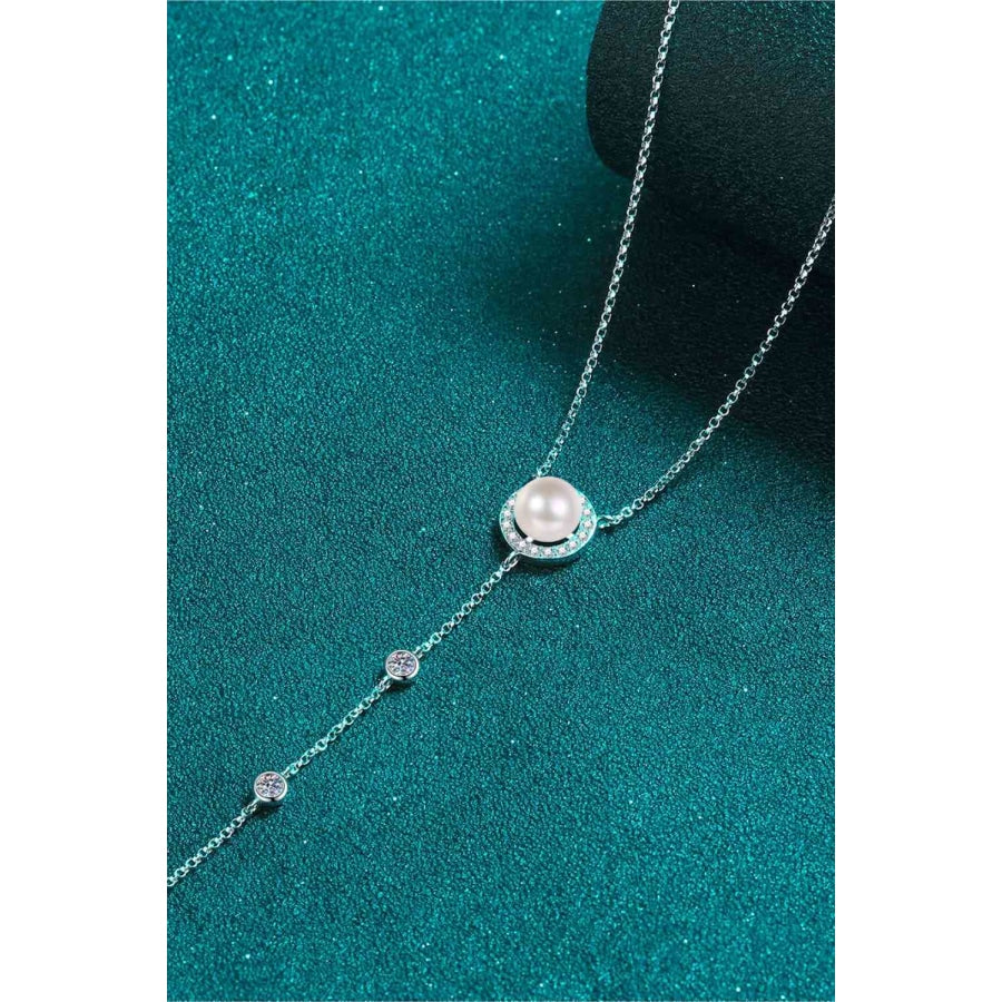 Moissanite Rhodium-Plated Necklace Silver / One Size Clothing