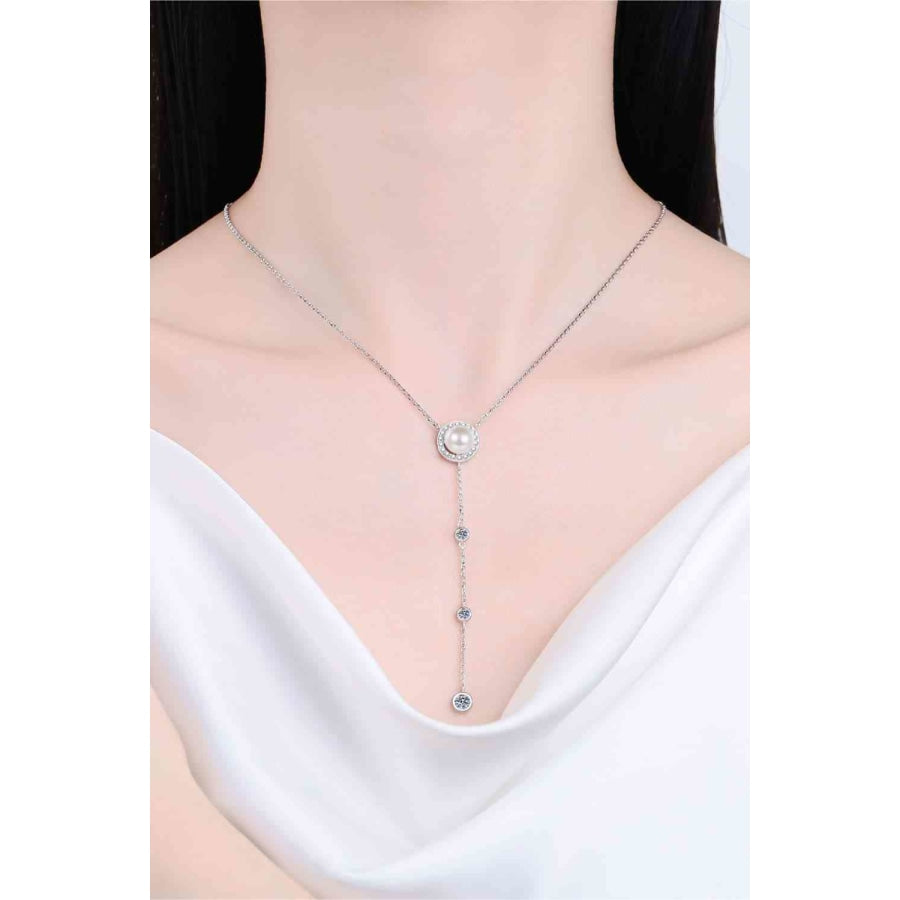 Moissanite Rhodium-Plated Necklace Silver / One Size Clothing