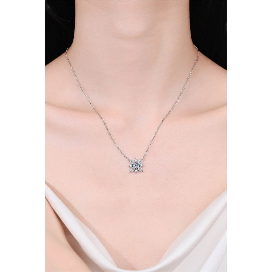 Moissanite Rhodium-Plated Necklace Silver / One Size