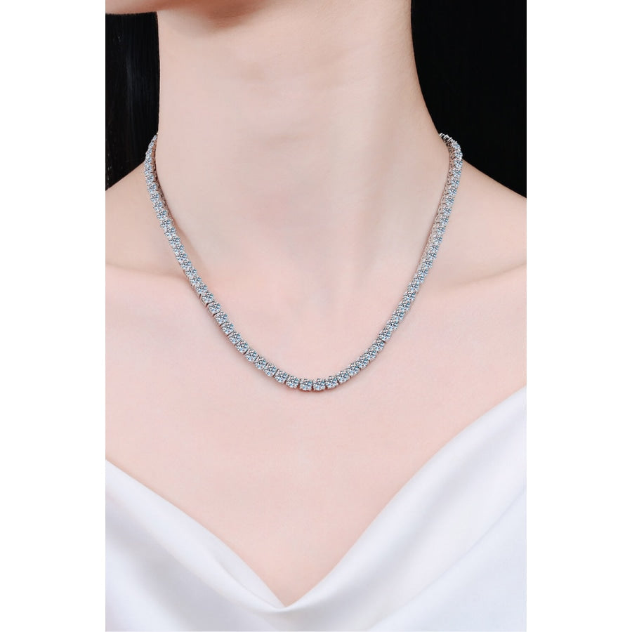 Moissanite Rhodium-Plated Necklace Silver / One Size