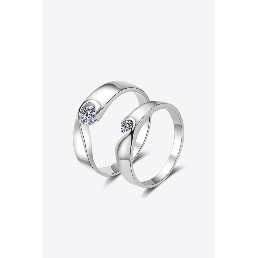 Moissanite Rhodium-Plated Ring Men / 7