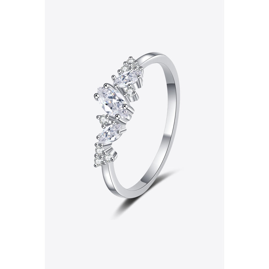 Moissanite Rhodium-Plated Ring