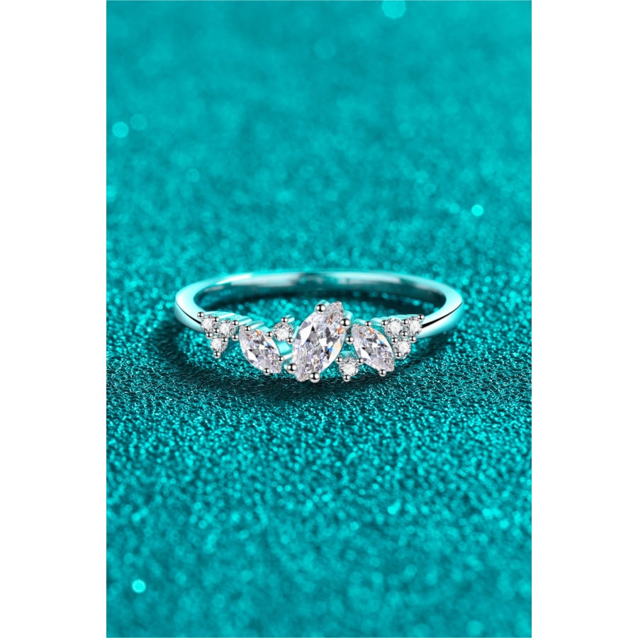 Moissanite Rhodium-Plated Ring