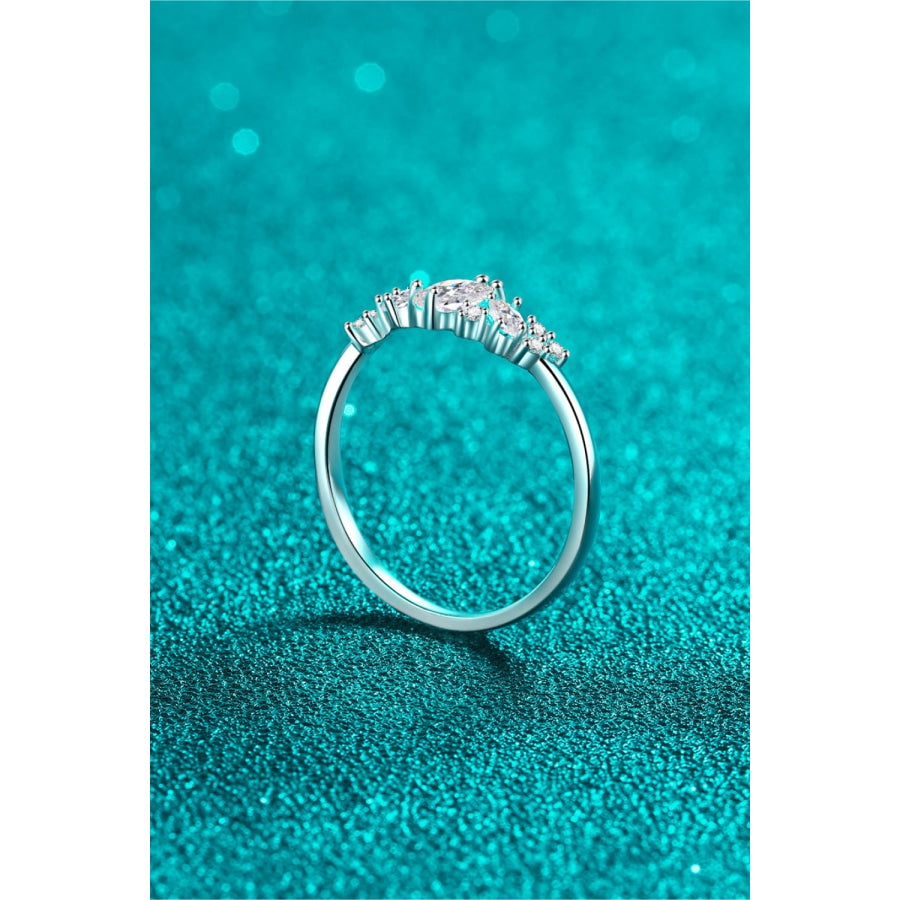 Moissanite Rhodium-Plated Ring