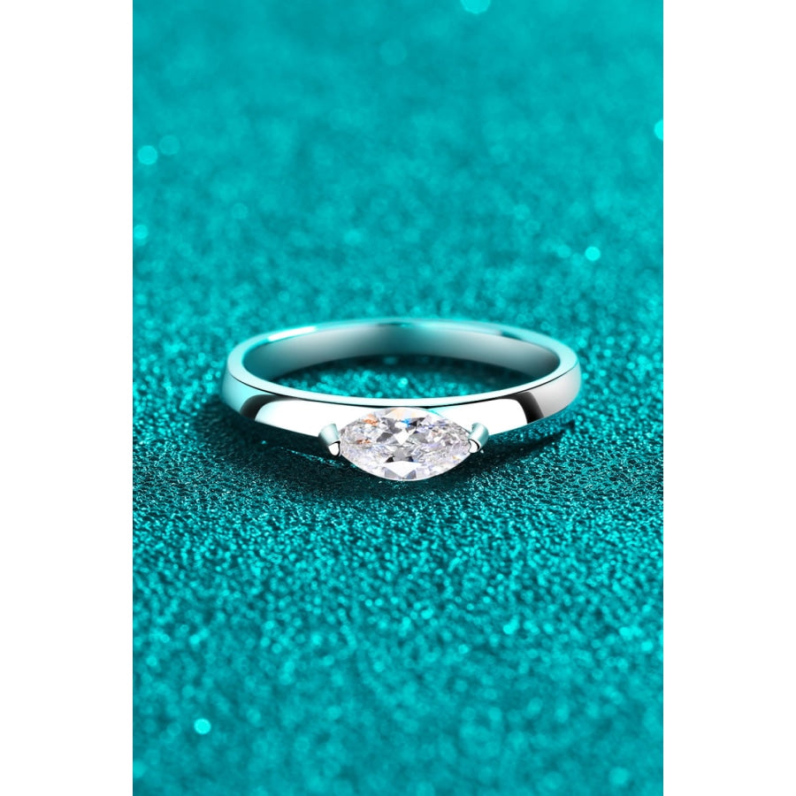 Moissanite Rhodium-Plated Ring