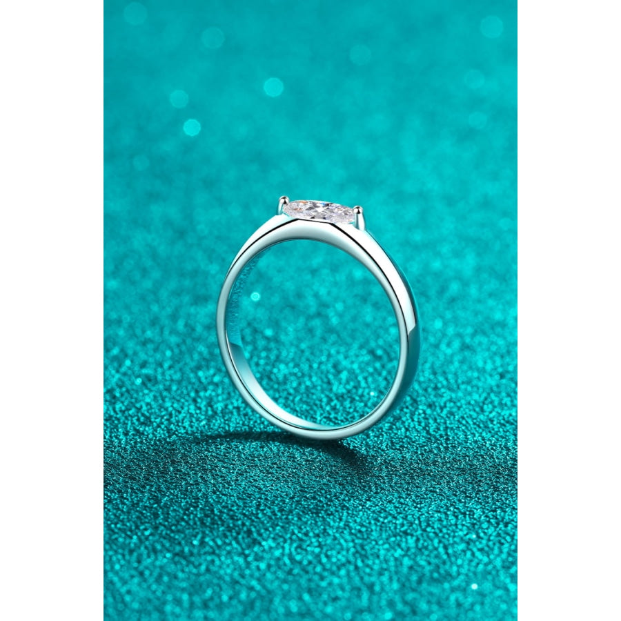 Moissanite Rhodium-Plated Ring