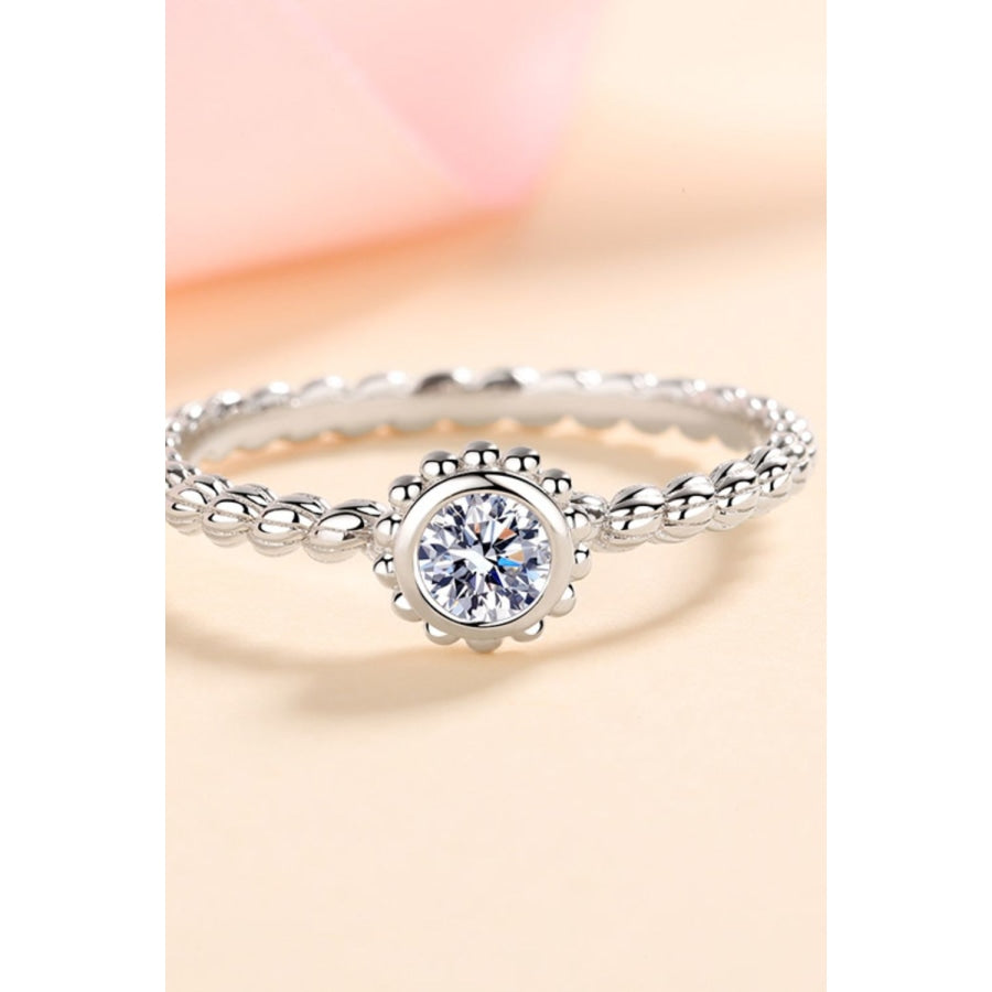 Moissanite Rhodium-Plated Ring