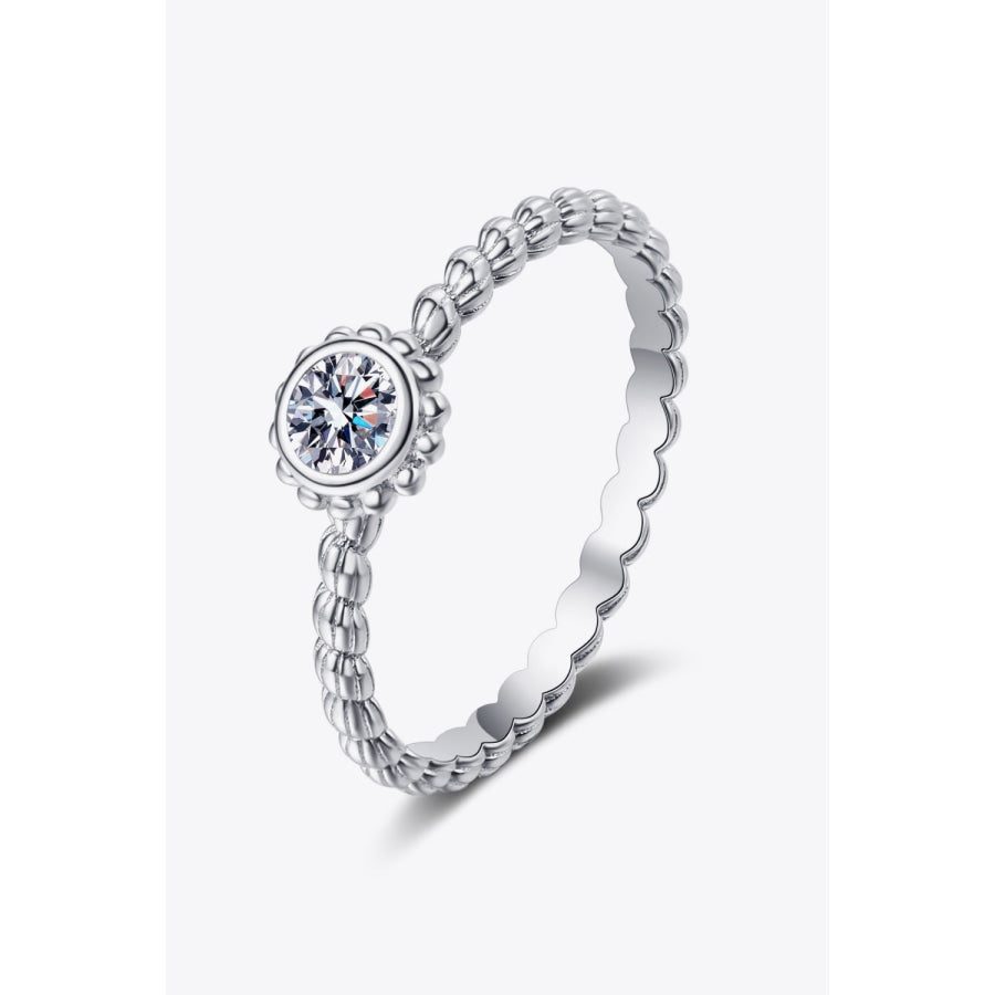 Moissanite Rhodium-Plated Ring