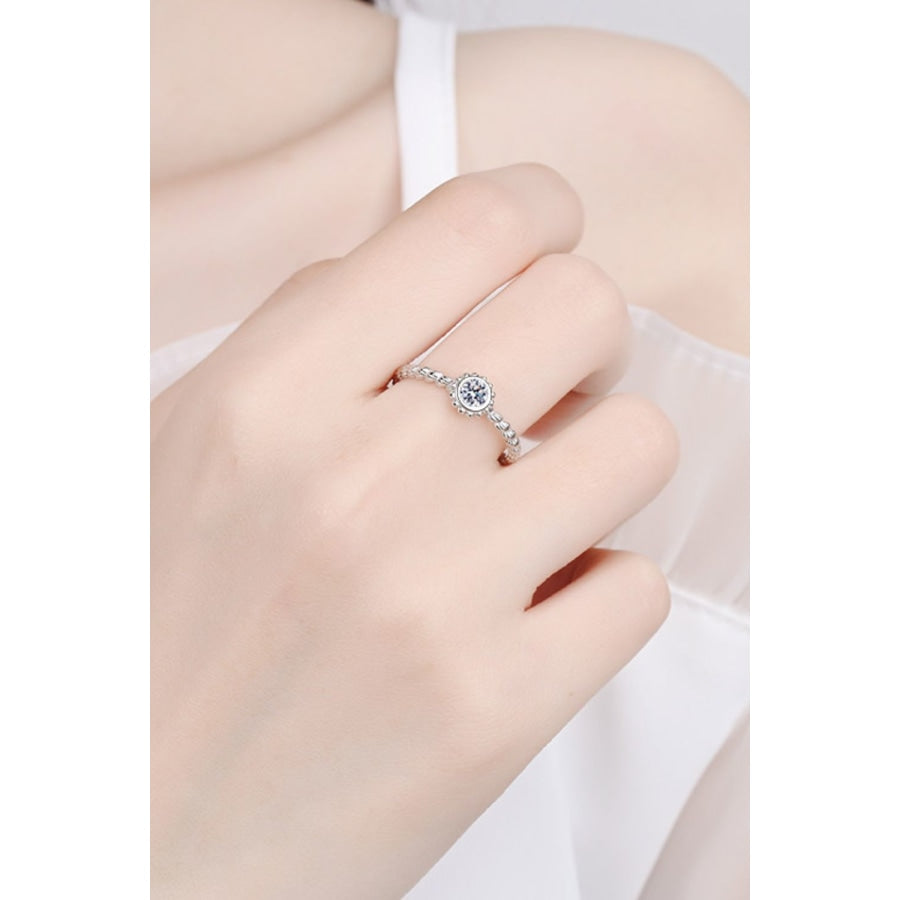 Moissanite Rhodium-Plated Ring