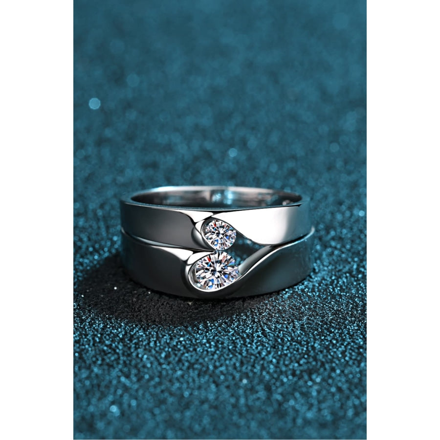 Moissanite Rhodium-Plated Ring