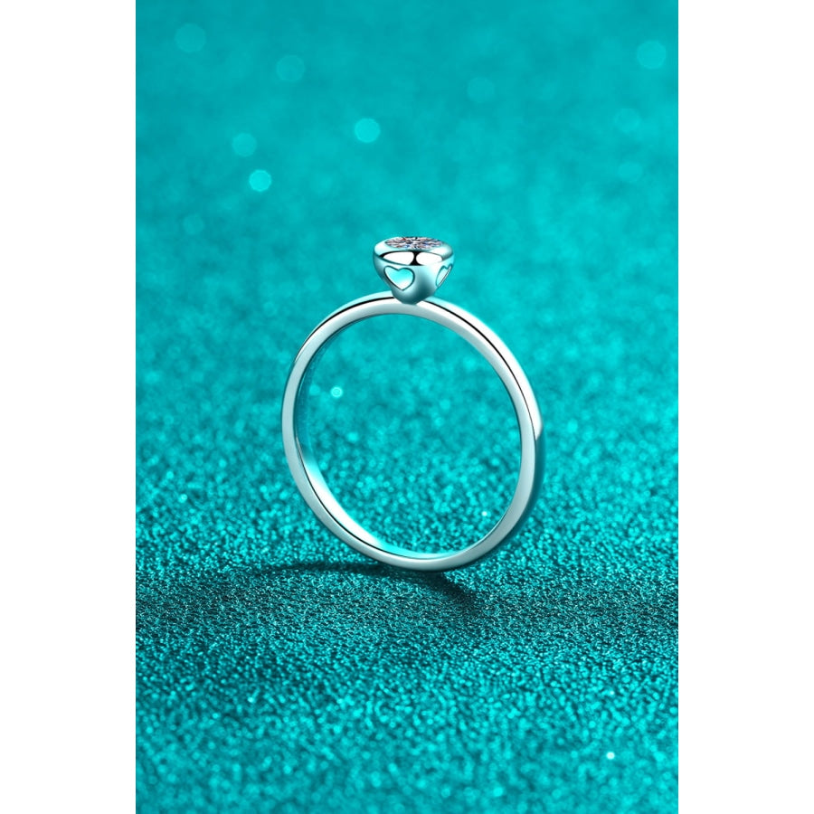 Moissanite Rhodium-Plated Solitaire Ring