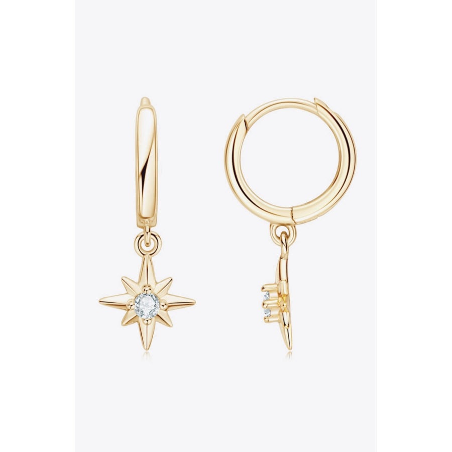 Moissanite Star Drop Earrings Gold / One Size