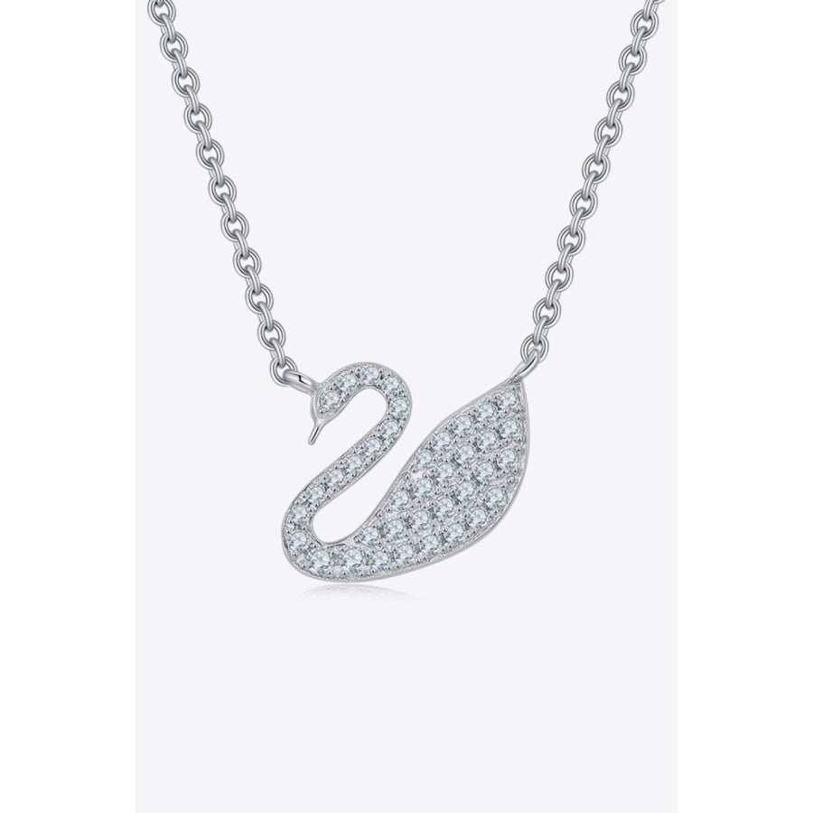 Moissanite Swan 925 Sterling Silver Necklace Silver / One Size