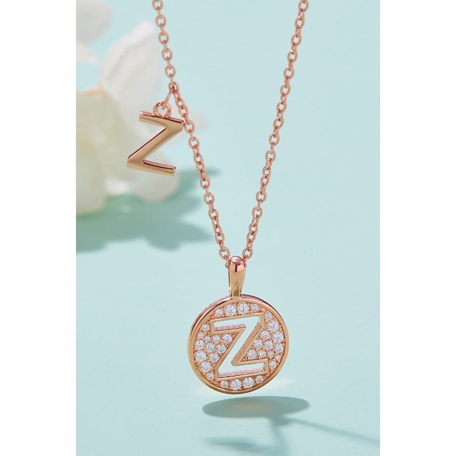 Moissanite U to Z Pendant Necklace Z / One Size