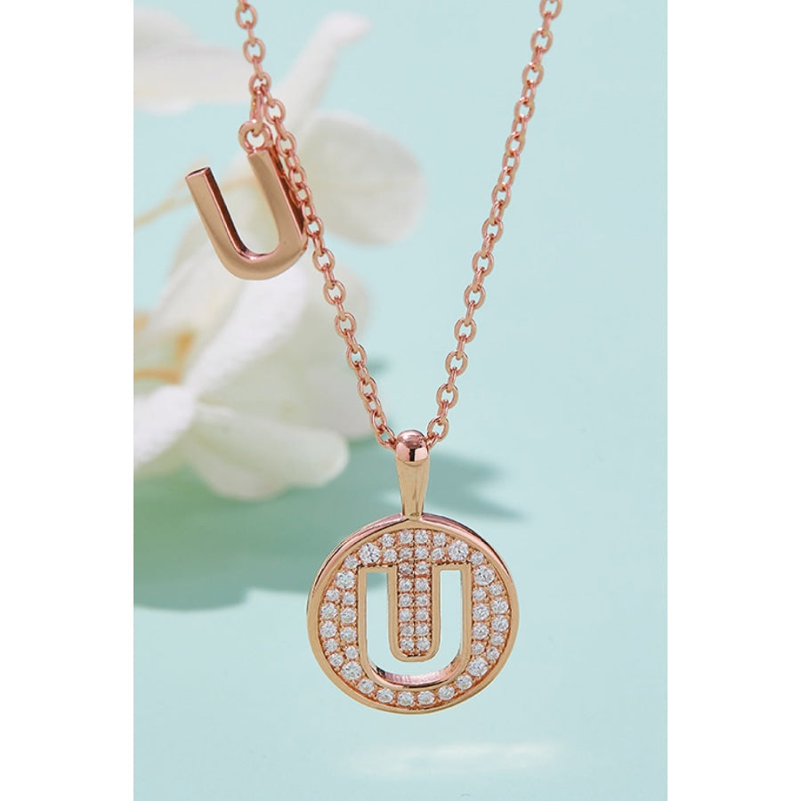 Moissanite U to Z Pendant Necklace U / One Size