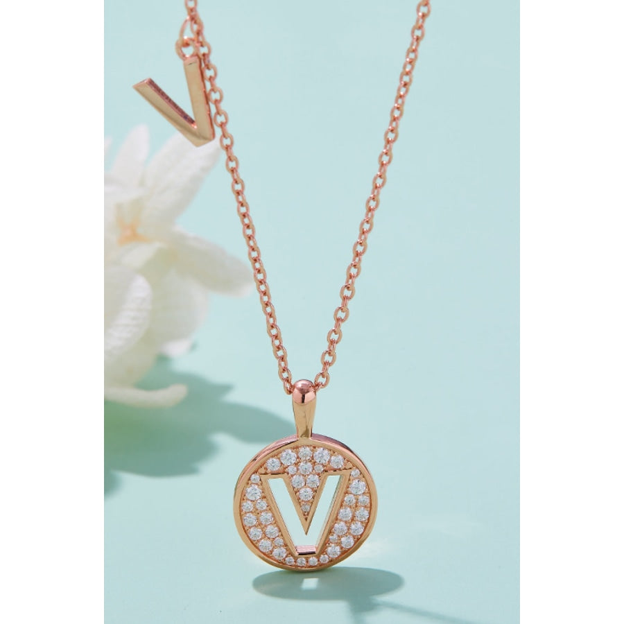 Moissanite U to Z Pendant Necklace V / One Size