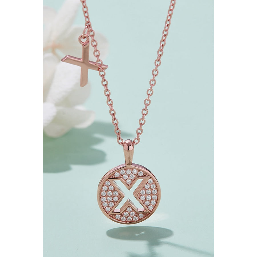 Moissanite U to Z Pendant Necklace X / One Size