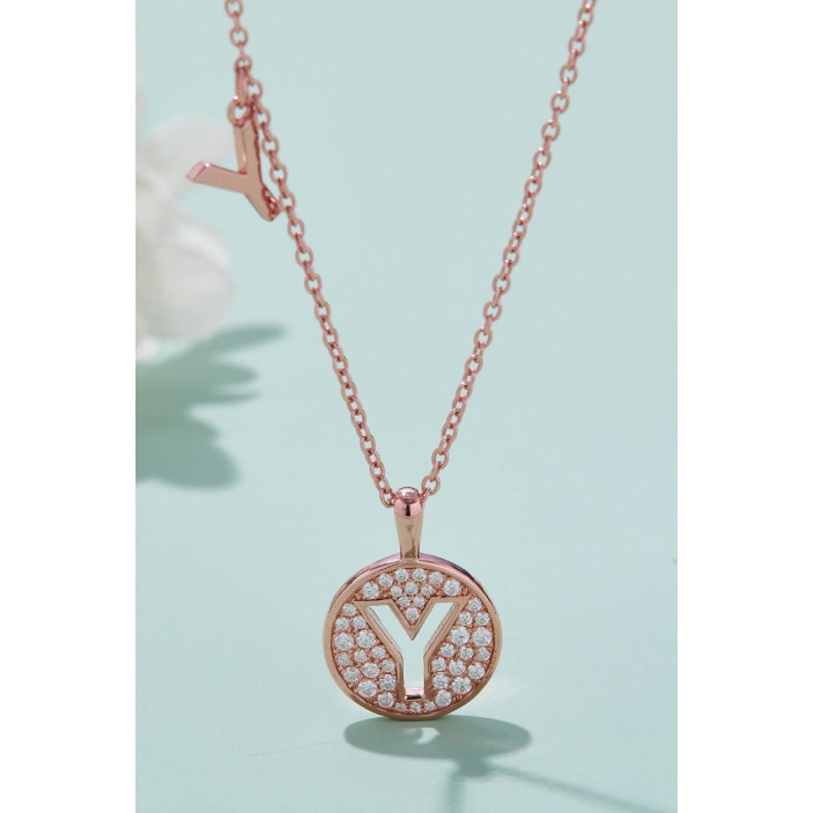 Moissanite U to Z Pendant Necklace Y / One Size