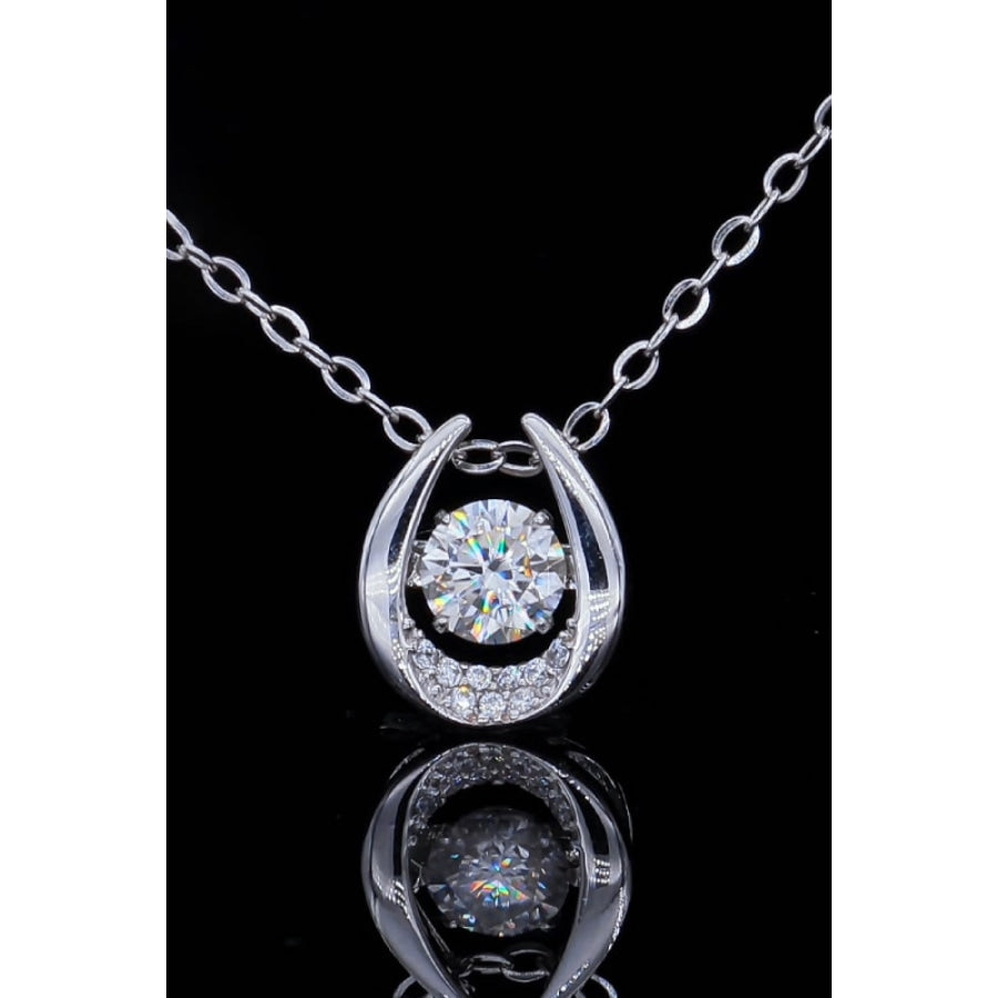 Moissanite Zircon Pendant Necklace Silver / One Size