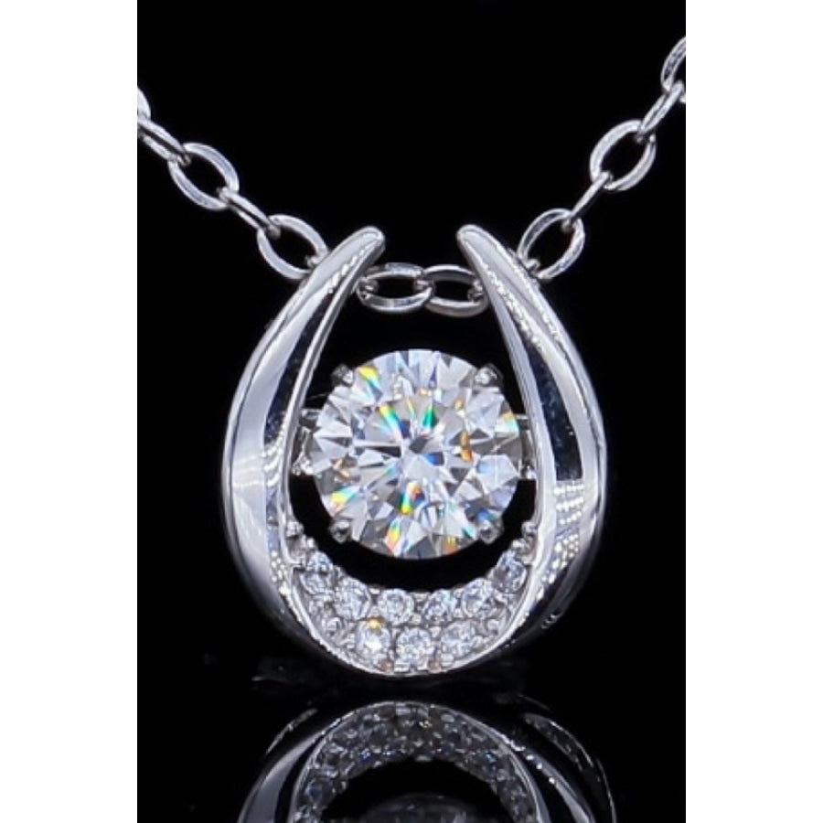 Moissanite Zircon Pendant Necklace Silver / One Size