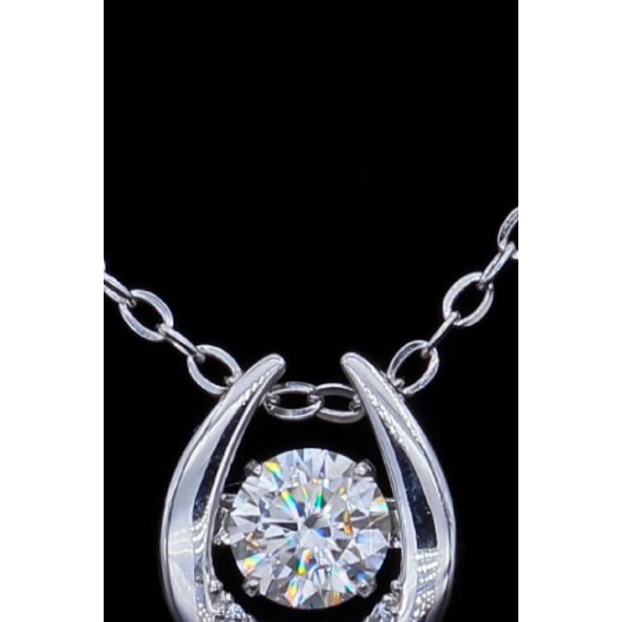 Moissanite Zircon Pendant Necklace Silver / One Size