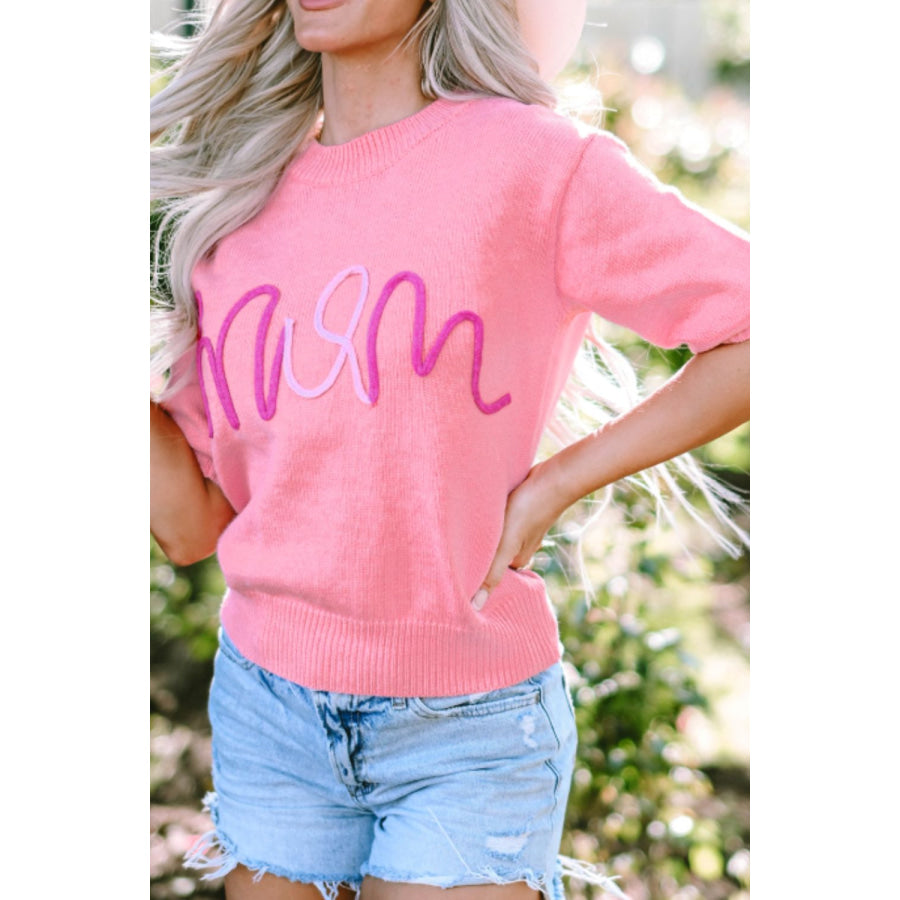 MOM Round Neck Half Sleeve Sweater Apparel and Accessories