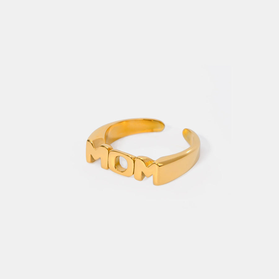 MOM Stainless Steel Open Ring Gold / One Size Apparel and Accessories