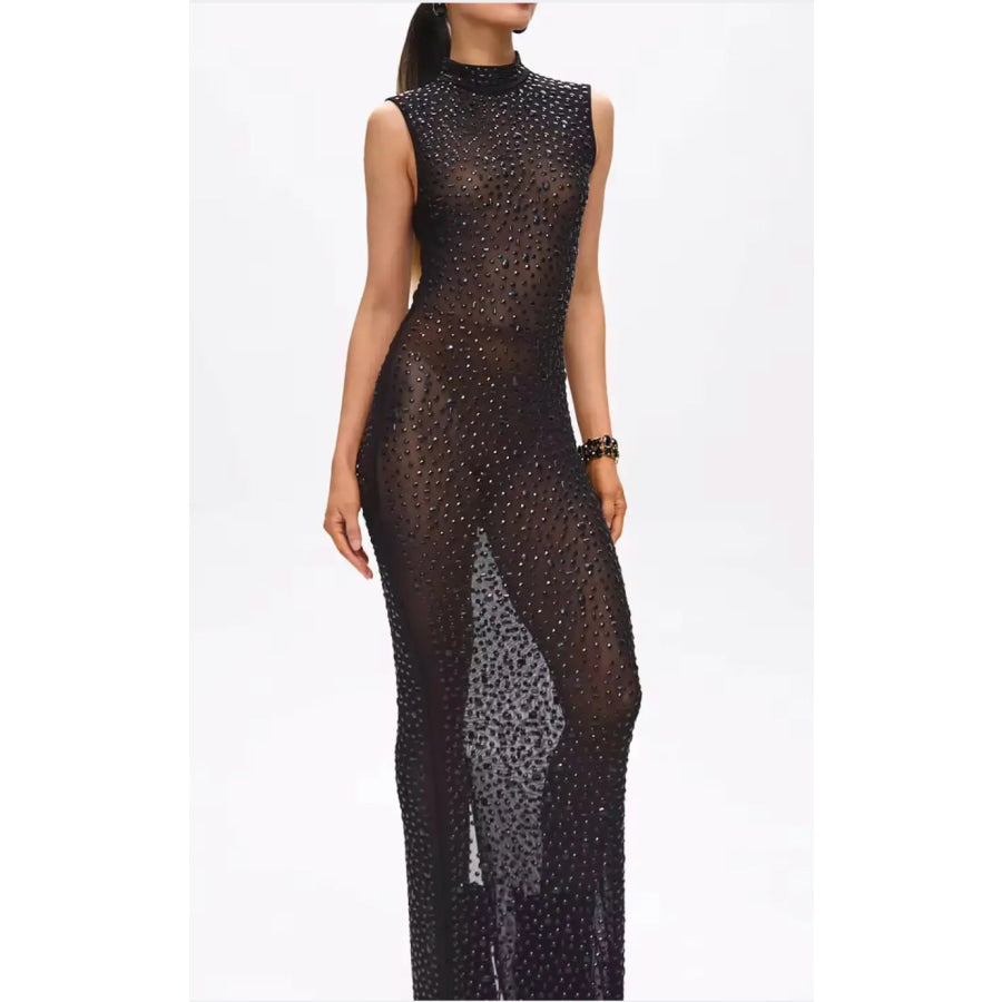 Mone Embellished Black Crystal Maxi Dress S Women’s Fashion - Weddings & Events - Cocktail Dresses