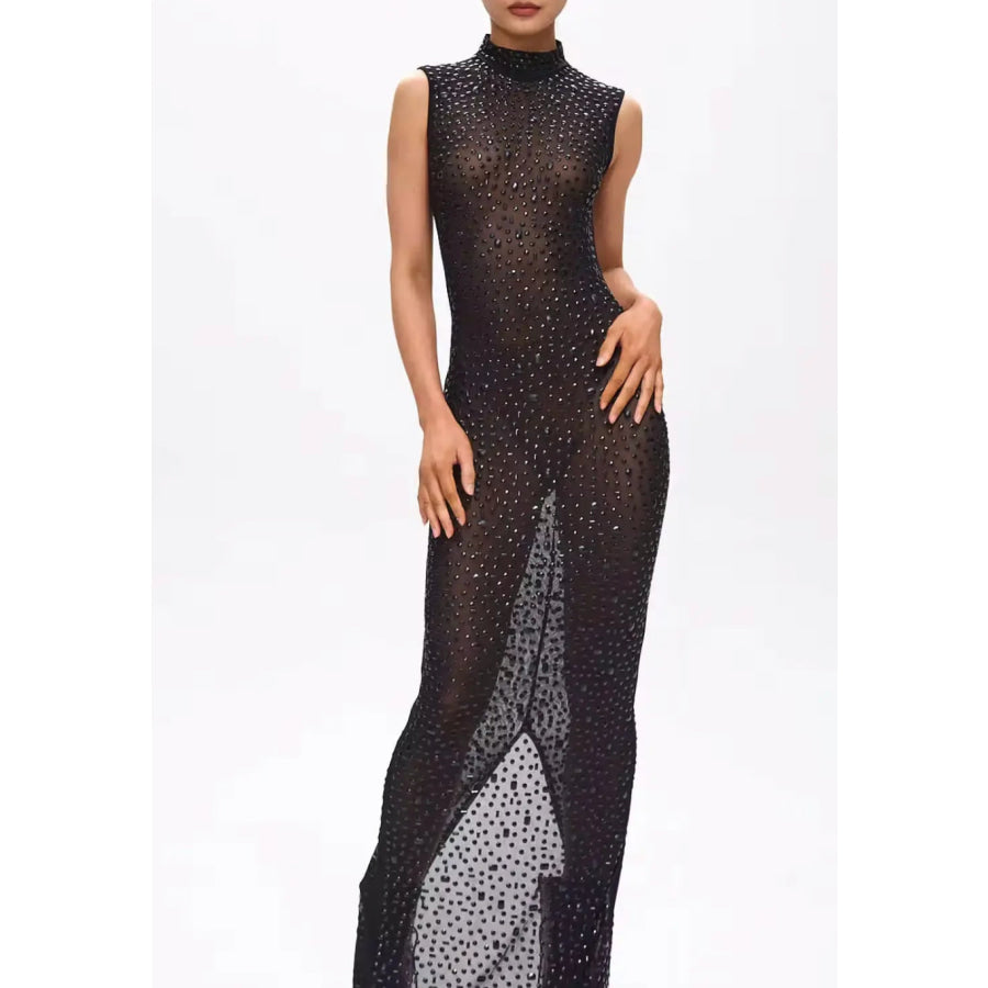 Mone Embellished Black Crystal Maxi Dress Women’s Fashion - Weddings & Events - Cocktail Dresses