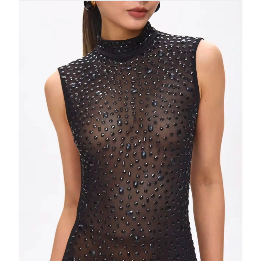 Mone Embellished Black Crystal Maxi Dress Women’s Fashion - Weddings & Events - Cocktail Dresses