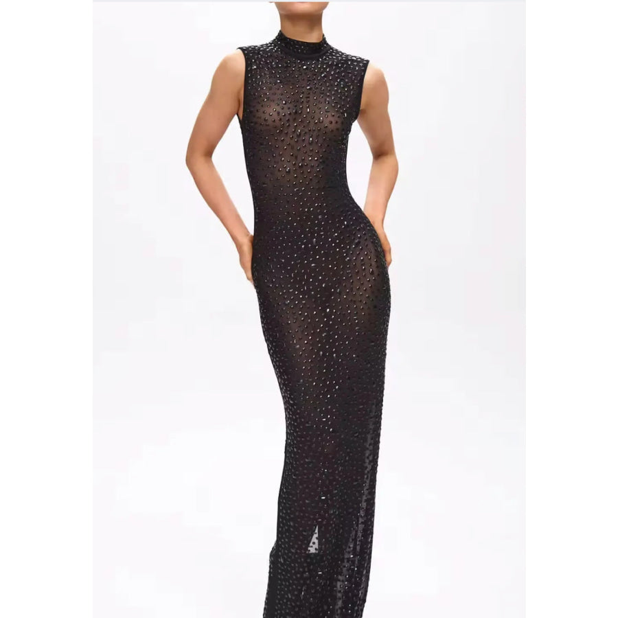 Mone Embellished Black Crystal Maxi Dress Women’s Fashion - Weddings & Events - Cocktail Dresses