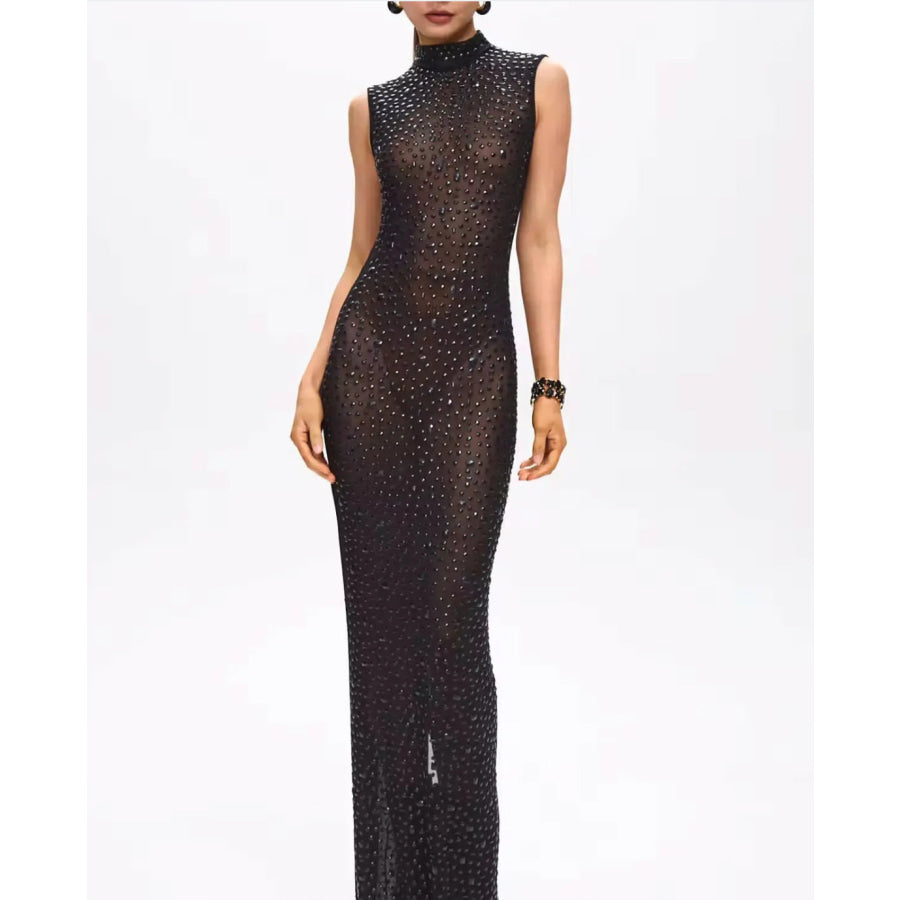 Mone Embellished Black Crystal Maxi Dress Women’s Fashion - Weddings & Events - Cocktail Dresses