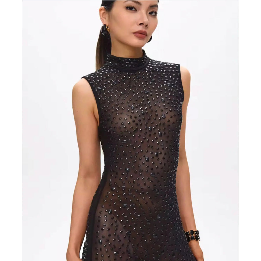 Mone Embellished Black Crystal Maxi Dress Women’s Fashion - Weddings & Events - Cocktail Dresses